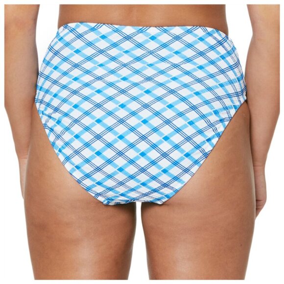 NWT Jessica Simpson Women's Caspian Blue & White Plaid Bikini Bottom, Size Small - Picture 6 of 8